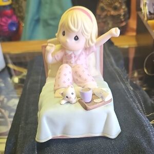 Precious Moments pastel figurine with pink and mint accents